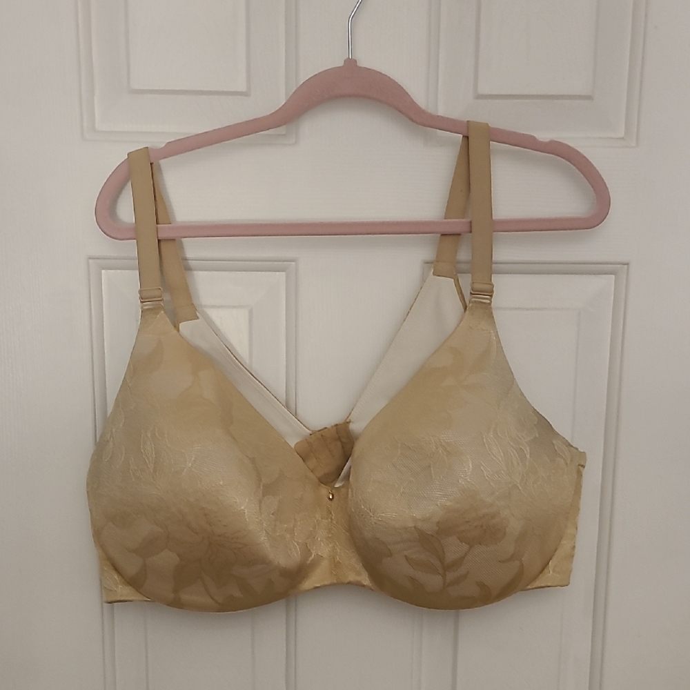 Cacique Beige Floral Lace Bra